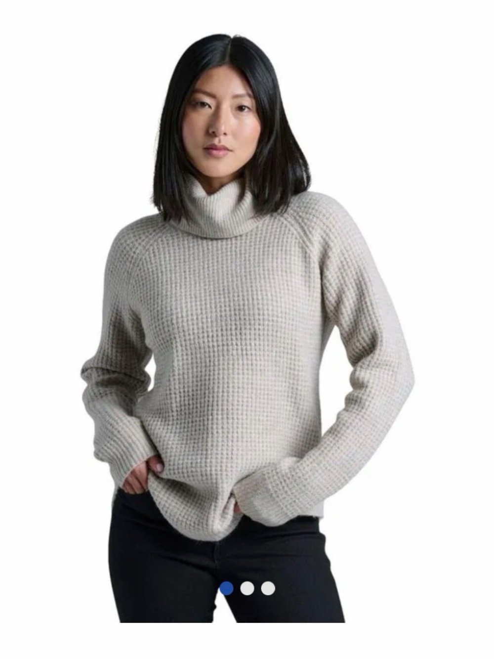 KUHL SIENNA Waffle Turtle Neck Gray SWEATER Small